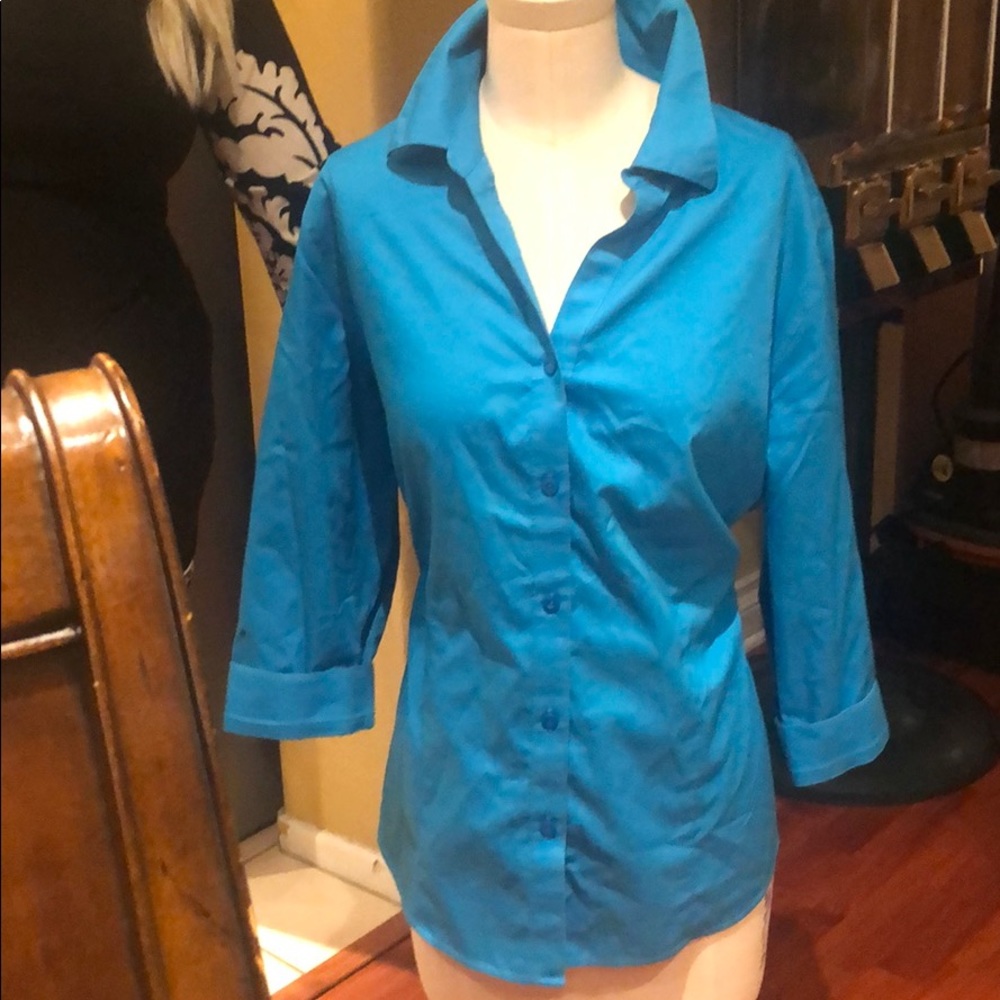 Teal button up shirt